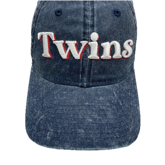 Minnesota Twins Hat Cap Strap Back Blue  Spell Out Logo Dad Adjustable Womens - Picture 4 of 9